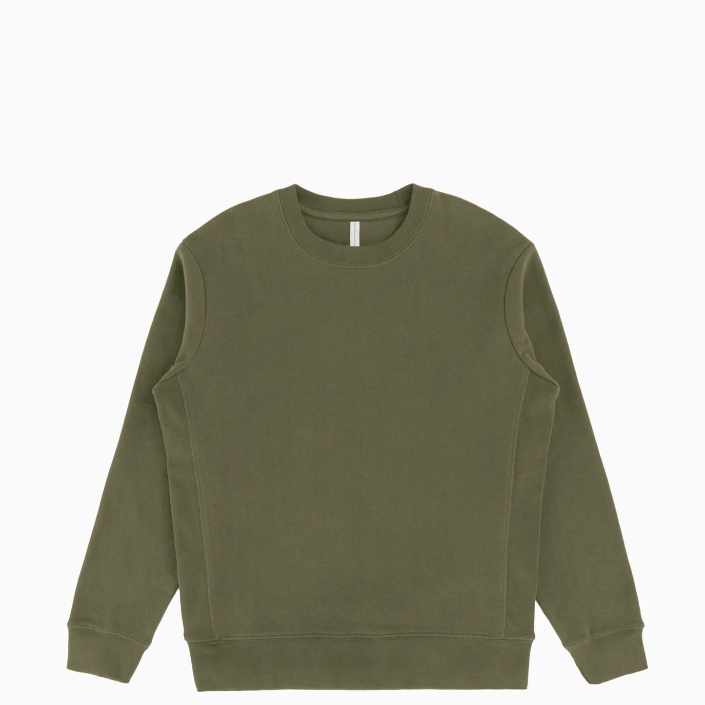 Military Olive Organic Cotton Crewneck Sweatshirt