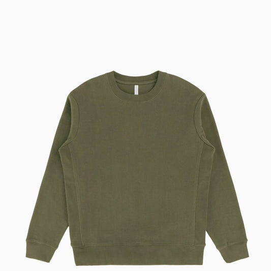 Military Olive Organic Cotton Crewneck Sweatshirt