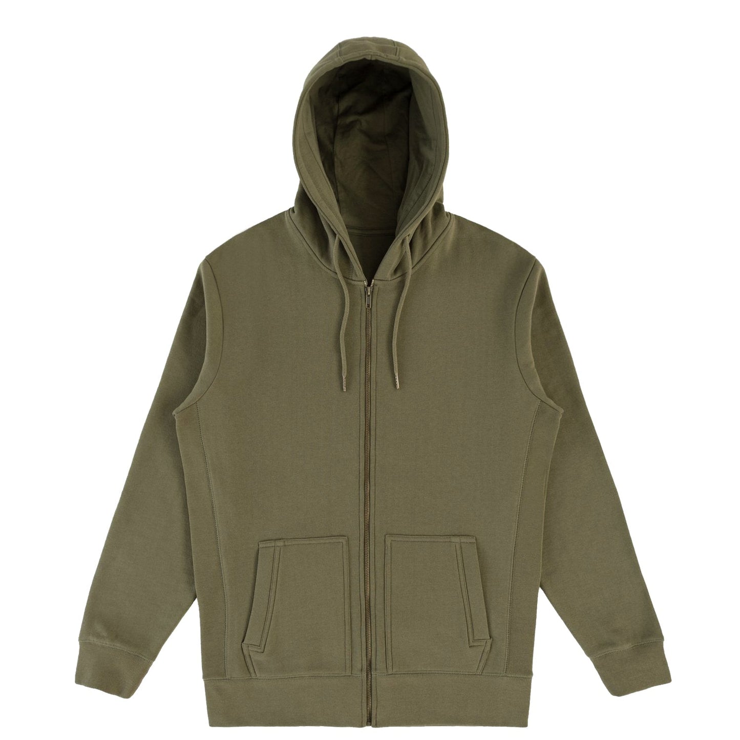 Military Olive Organic Cotton Zip-Up Sweatshirt