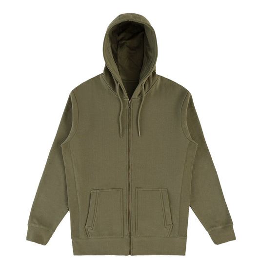 Military Olive Organic Cotton Zip-Up Sweatshirt