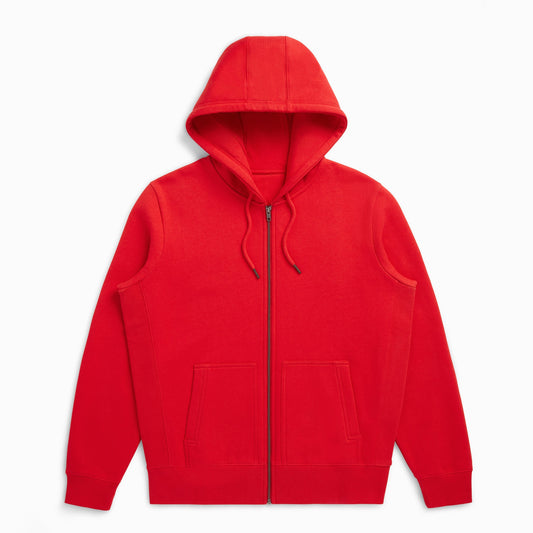 Primary Red Organic Cotton Zip-Up Sweatshirt