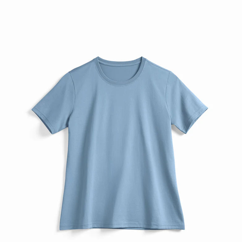 Women's Cloudy Blue American Grown Supima® Cotton T-Shirt